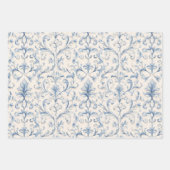 Blauwe Strikken Crème Bruidsdouche Inpakpapier Vel (Voorkant 3)