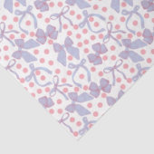 Blauwe Strikken & Roze Stippen Tissuepapier (Detail)