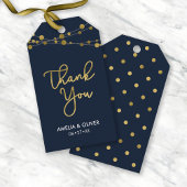 Blauwe Strings of Lights Faux Gold Dank u Cadeaulabel