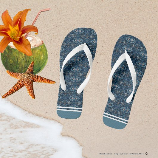 Blauwe Stripe Flip Flops van Poet Adiela Akoo