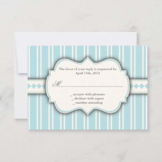  blauwe Stripe Religieuze RSVP-reactiekaart RSVP Kaartje (Achterkant)