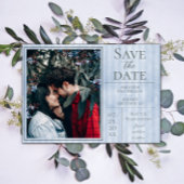 Blauwe  Striped Foto slaat de datum op Save The Date
