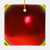 BLAUWE STRIPES EN RODE RUBY KERAMISCH ORNAMENT (Achterkant)