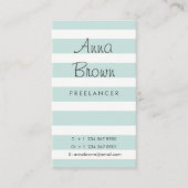 Blauwe Stripes en Wreath Visitekaartje (Voorkant)