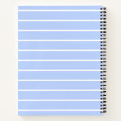 Blauwe Stripes Modern Monogram Initiaal Flowers Notitieboek (Achterkant)