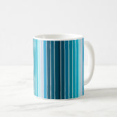 Blauwe Stripes Navy, Sky Blue, Aqua Monogrammed Koffiemok (Voorkant rechts)