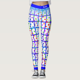 Blauwe stripes regenboogpokadoop op je eigen kleur leggings