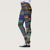 Blauwe, strippen, unieke leggings (Links)