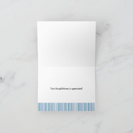 Blauwe striptekening - Hartelijk dank Bedankkaart (Binnen)