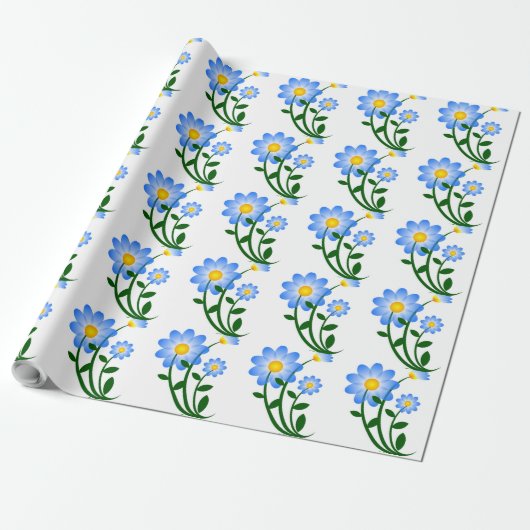 BLAUWE STROMEN CADEAUPAPIER (Uitgerold)
