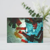 Blauwe strooi uitnodiging.Blauwe oceaan abstract Kaart (Staand voorkant)