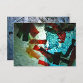 Blauwe strooi uitnodiging.Blauwe oceaan abstract Kaart (Voorkant / Achterkant)