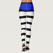 Blauwe strook en witte strepen leggings (Achterkant)
