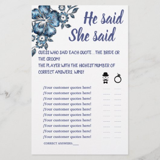 BLAUWE STROOM HIJ ZEI DAT ZE KAMERKAART HEEFT GEZE FLYER (Voorkant)