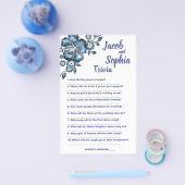 BLAUWE STROOMBRIDE EN GROOM-TRIVIATIEKAART FLYER (Enkel)