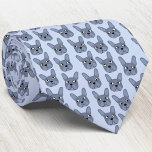 Blauwe Stropdas<br><div class="desc">Een leuk klein blauw of grijs Frans Bulldog- of Frenchiepatroon op een blauwe achtergrond. Geweldig voor alle hondenliefhebbers, dierenartsen, dierenartsen en dierenartsen. Originele kunst van Nic Squirrell.</div>
