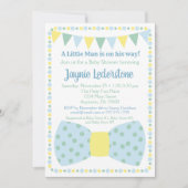 Blauwe Stropdas Baby shower Kaart (Voorkant)