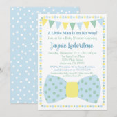 Blauwe Stropdas Baby shower Kaart (Voorkant / Achterkant)