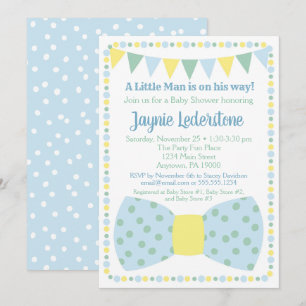 Blauwe Stropdas Baby shower Kaart