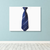 Blauwe stropdas canvas afdruk (Insitu (Houten vloer))
