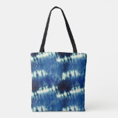 Blauwe stropdas kleurstofpatroon tote bag (Achterkant)