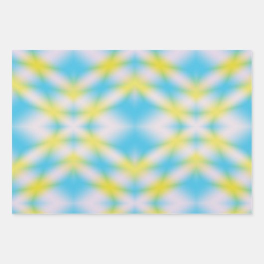 Blauwe stropdas kleurstofverlooppatroon inpakpapier vel (Voorkant 3)