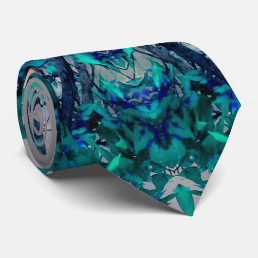 Blauwe Stropdas Mandala (Opgerold)