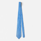 Blauwe stropdas met waterdruppels (Voorkant)