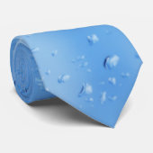 Blauwe stropdas met waterdruppels (Opgerold)
