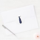 blauwe stropdas op witte achtergrond ronde sticker (Envelop)