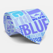 Blauwe stropdas van de typografie van liefhebbers (Opgerold)