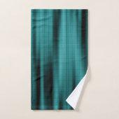 Blauwe structuur met zwarte golven bad handdoek (Handdoek)