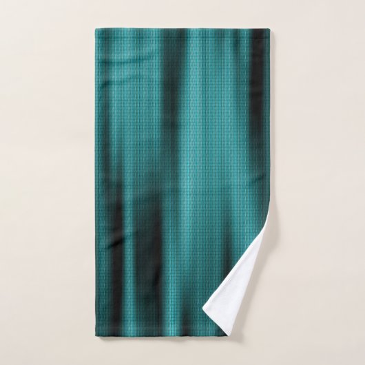 Blauwe structuur met zwarte golven bad handdoek (Handdoek)