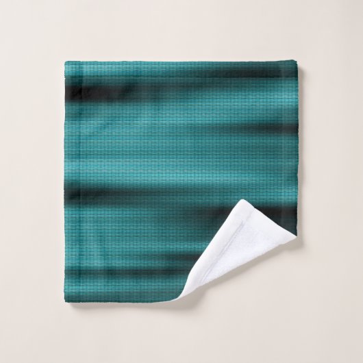 Blauwe structuur met zwarte golven bad handdoek (Wasdoekje)
