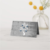 Blauwe structuur voor het ontvangen van harten plaatskaartje (Achterkant)