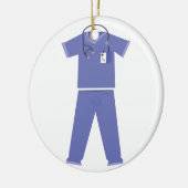 Blauwe struiken keramisch ornament (Links)