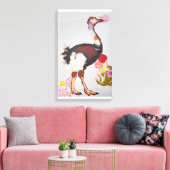 Blauwe STRUISVOGEL Canvas Afdruk (Insitu (Woonkamer))