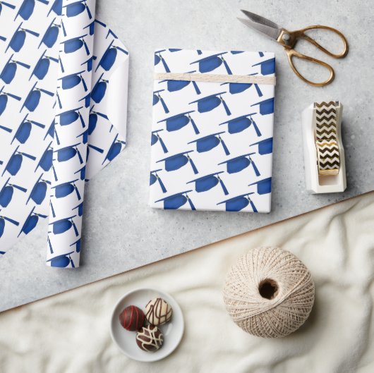 Blauwe studiepunten cadeaupapier (Crafts)