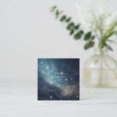 Blauwe Subtiele zachte glitter achtergrond Vierkante Visitekaartje (Staand voorkant)