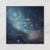 Blauwe Subtiele zachte glitter achtergrond Vierkante Visitekaartje (Voorkant)