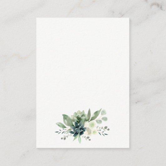 Blauwe Succulente Pompoen Luier Raffle Baby Shower Informatiekaartje (Achterkant)