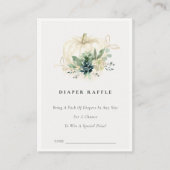 Blauwe Succulente Pompoen Luier Raffle Baby Shower Informatiekaartje (Voorkant)