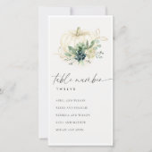 Blauwe Succulente Pompoen Zitplaatskaart Tafelnumm Bedankkaart (Voorkant)