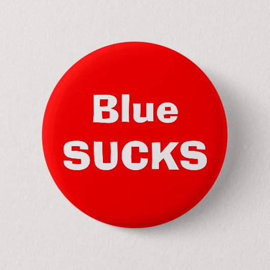 Blauwe SUCKS Ronde Button 5,7 Cm (Voorkant)