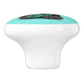 Blauwe suiker keramische knop (Zijkant)