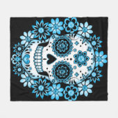 Blauwe Suikerhuid Fleece Deken (Voorkant (Horizontaal))