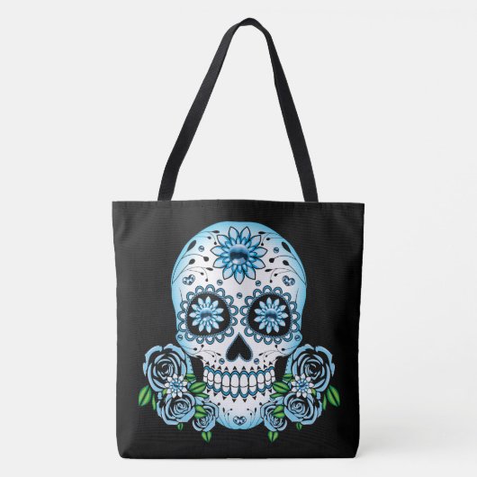 Blauwe Suikerhuid Tote Bag (Voorkant)