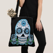 Blauwe Suikerhuid Tote Bag (Dichtbij)