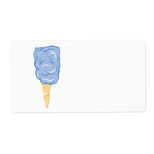 blauwe suikerspin etiket (Voorkant)