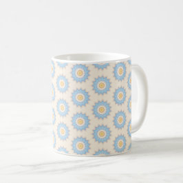 Blauwe Sunburst Geometrie  Koffiemok